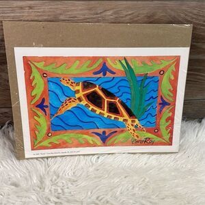 CARA ROY Artworks Watercolor Turtle Print 1998 7 x 10 Unframed